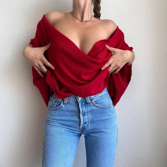 Vintage Wool Plunge Top - Picture 1 of 6